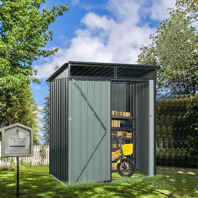 Metal 5x3 FT Garden Storage Shed, Outdoor Small Shed by Hipicute