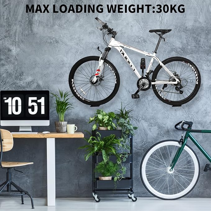 Bike Wall Mount, Horizontal Indoor Storage Bike Hook Rack - Image 5