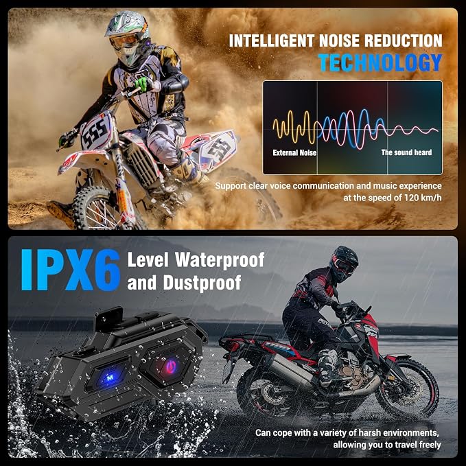 Motorcycle Bluetooth Headset, C8 Helmet Bluetooth Headset - Image 5