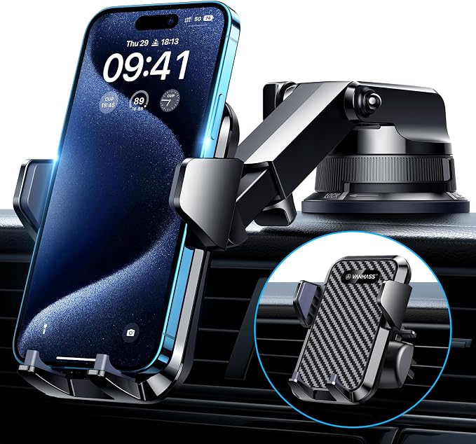 VANMASS Cell Phone Mount Car Dashboard Window Vent Desk Fit - Image 9