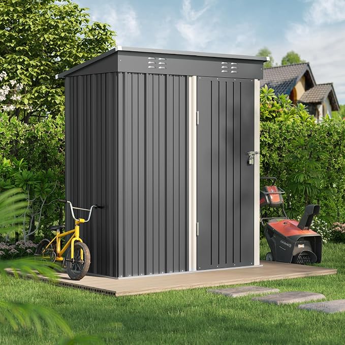 Bealife 5' x 3' Outdoor Storage Shed Clearance, Metal Outdoor Storage Cabinet - Image 4