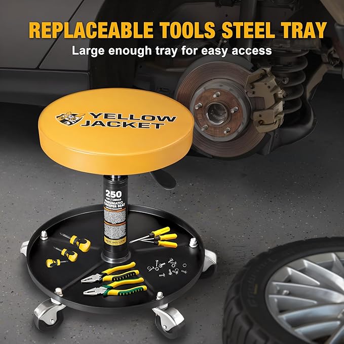 YELLOW JACKET Rolling Mechanic Stool - Image 5