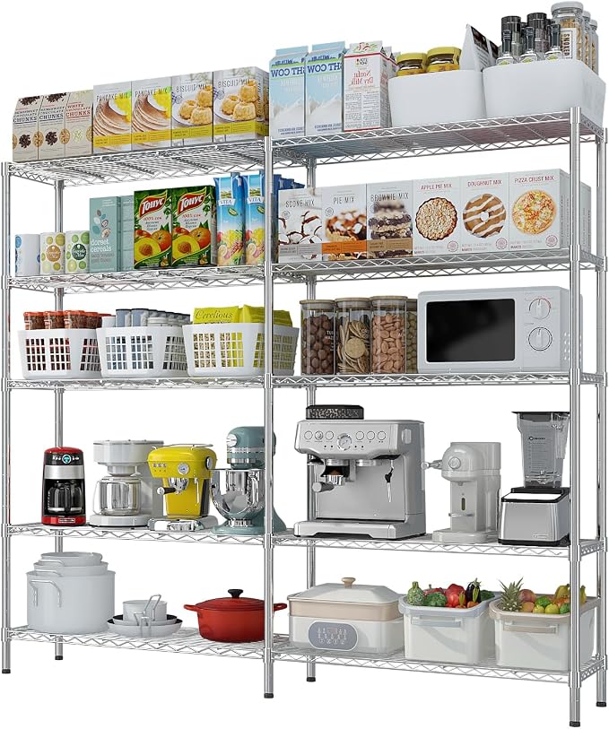 VINGLI 70" W Storage Shelves 1600LBS Heavy Duty Metal Shelving, Upgraded 5 Tier by VINGLI