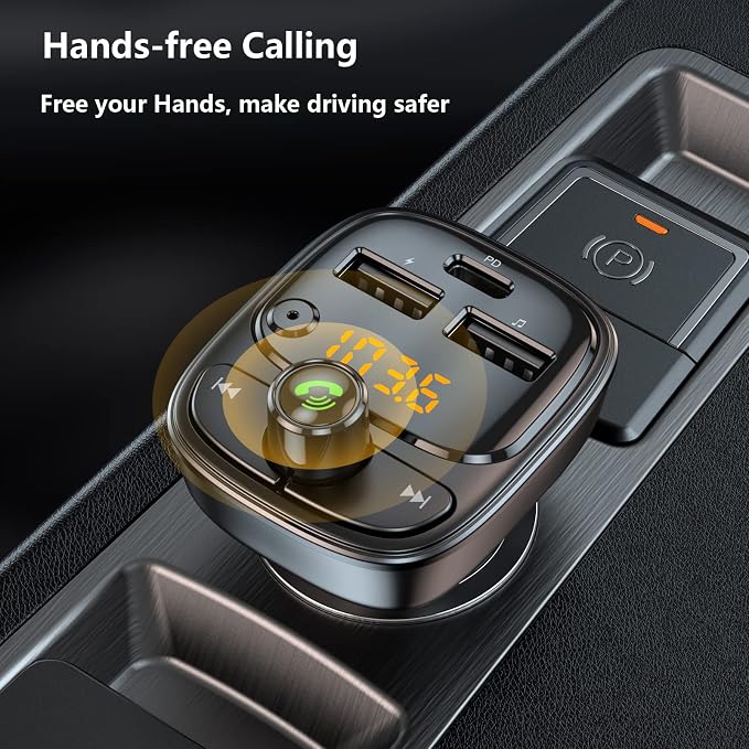 Bluetooth 5.3 FM Transmitter Car Adapter, Wireless Radio MP3 Player Stereo - Image 2