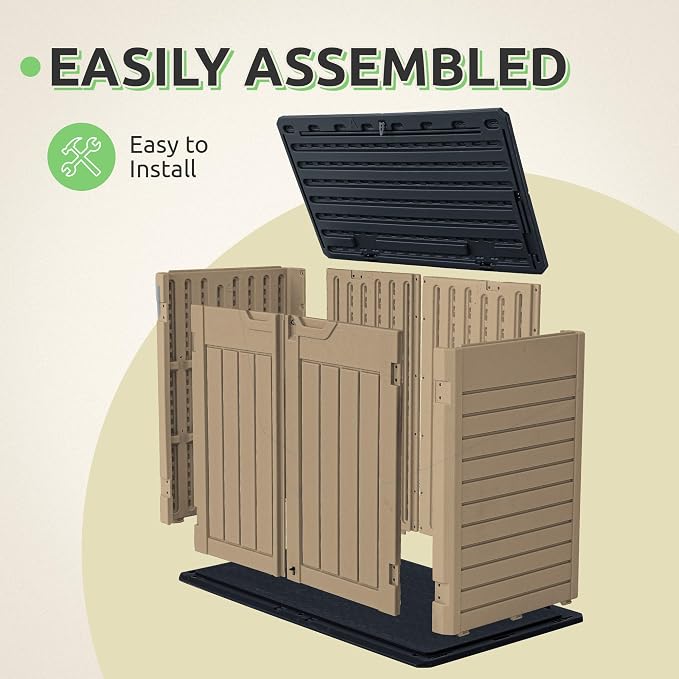 GOOBED Horizontal Shed with Padlock Latch, Outdoor Storage Shed - Image 4