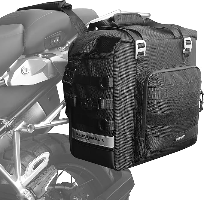 Rhinowalk Motorcycle Saddlebags Waterproof 25L Saddle Bag Quick Release side by Rhinowalk