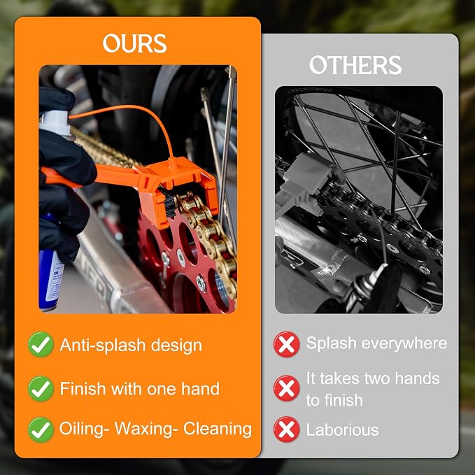 Motorcycle Chain Cleaning Kit Chain Oiler Chain Lube Tool - Image 4