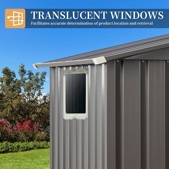 Vongrasig 5 x 3 x 6 FT Outdoor Storage Shed, Metal Tool Shed Clearance Garden - Image 4