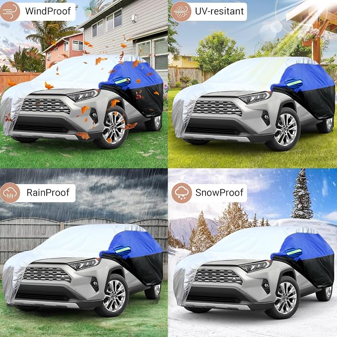 Car Cover for SUV Waterproof All Weather Snowproof UV Windproof Outdoor Full - Image 5