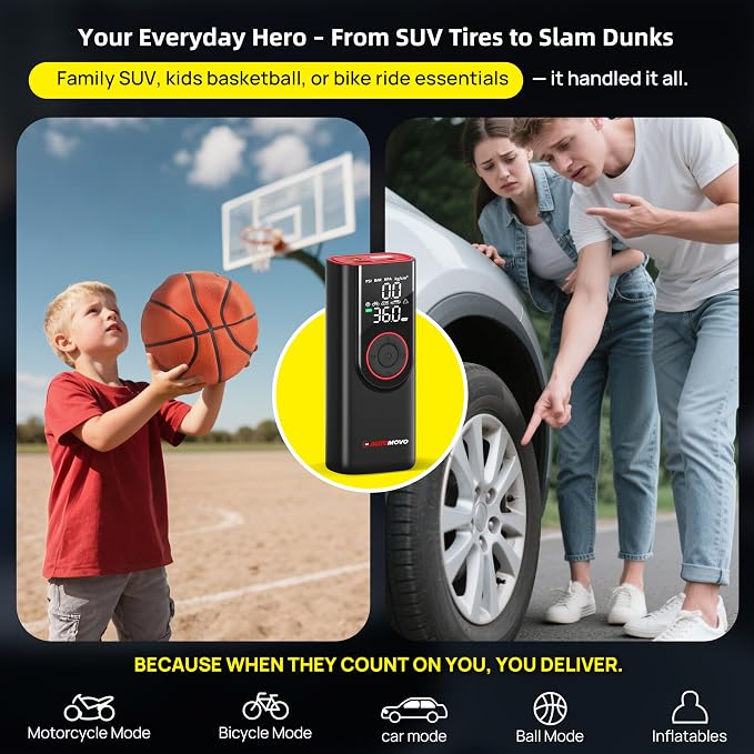 Tire Inflator Portable Air Compressor-3X Faster Inflation, 150PSI Air Pump - Image 9