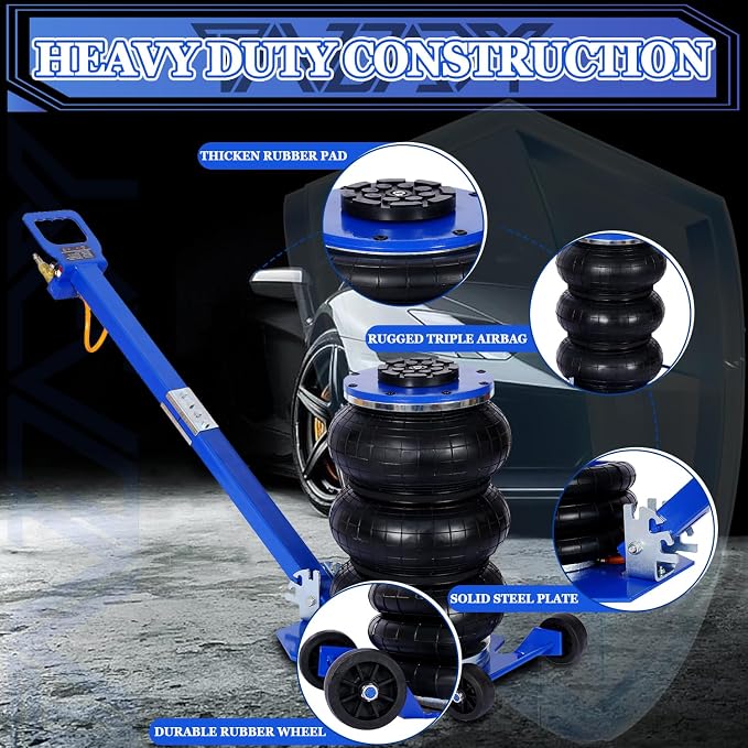 5T Triple Bag Air Jack 11000lbs Pneumatic Jack 3s Fast Lift Up 16in Airbag Jack - Image 5