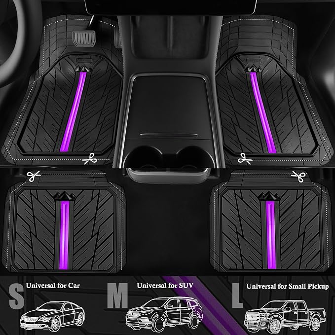 CAR PASS Metal Medium Rubber Floor Mats - Image 2