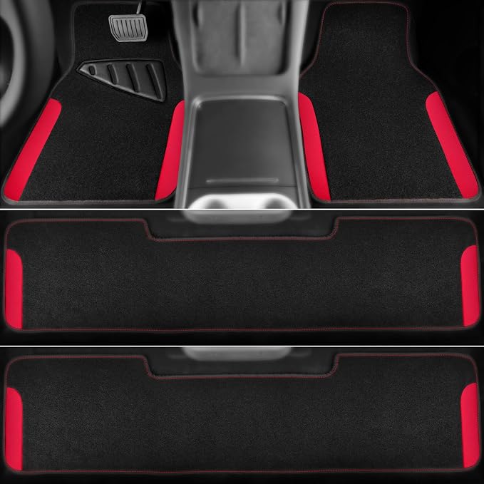 CAR PASS Waterproof Universal Faux Leather 3Row Car Floor Mats, Set of Vehicles - Image 3