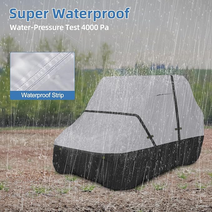 UTV Cover, Waterproof Side by Side Cover, 2-3 Seaters Outdoor Storage Cover - Image 5