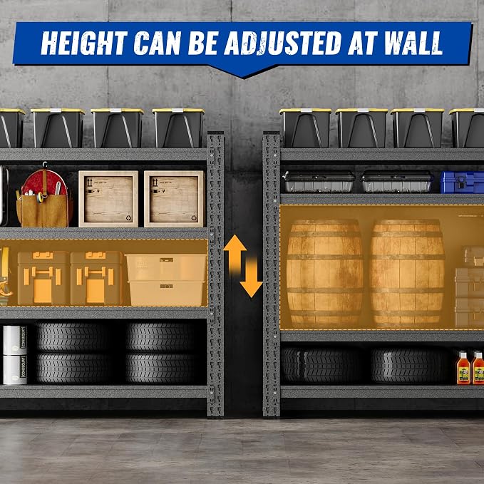 77" W Storage Shelves 9000lbs Garage Metal Shelving Heavy Duty Garage Shelves - Image 4