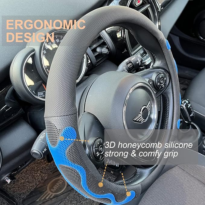 PINCTROT Comfy Grip Steering Wheel Cover, Anti-Slip Design, Universal 14.5-15 - Image 2