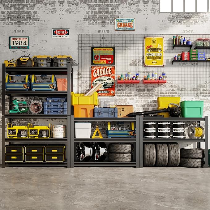 72''H Garage Shelving Heavy Duty, 3000LBS Storage Shelves, 5-Tier Adjustable - Image 2