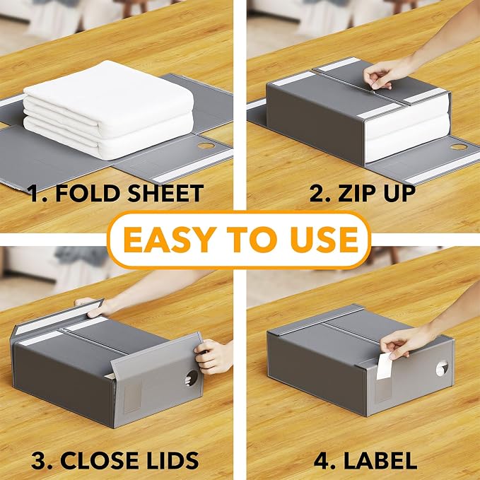 SpaceAid 9 Pack Bed Sheet Organizers and Storage, Foldable Sheet Organizer - Image 3