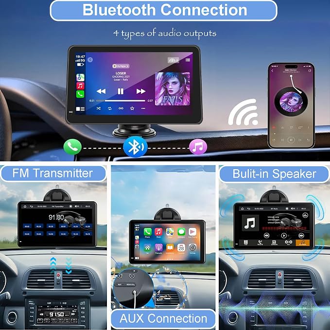 Portable Carplay Screen for Car, Car Audio Receivers - Image 5