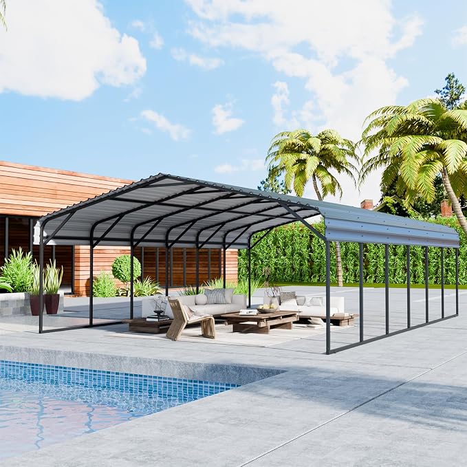 EBE 20'x30' Metal Carport, Heavy Duty Carports Canopy - Image 6