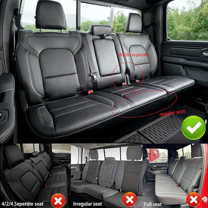 Custom Fit Seat Covers for Dodge RAM 1500 2019 2020 2021 2022 2023 2024 2025 - Image 4