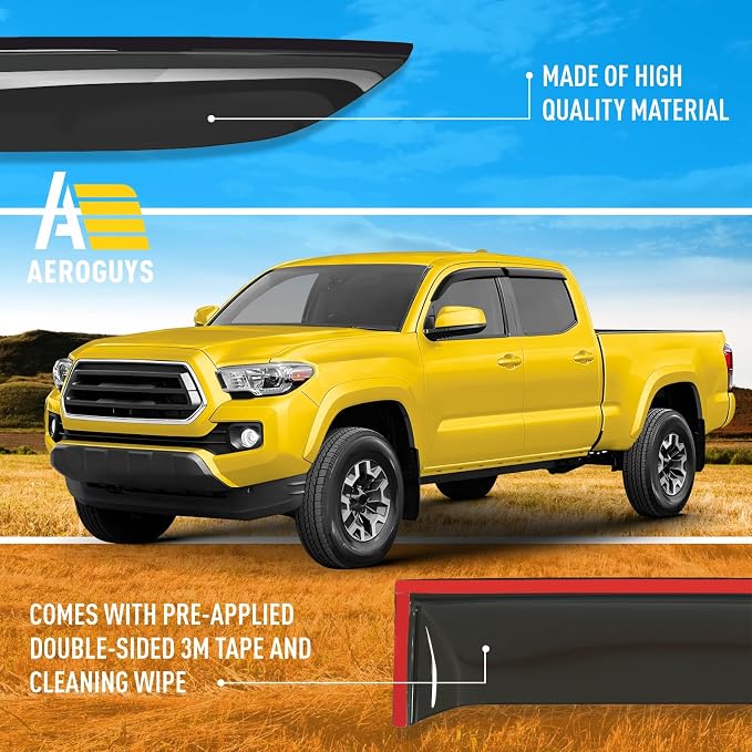 Extra Durable Window Deflectors Tape-On Window Visors Rain Guards Fit - Image 6