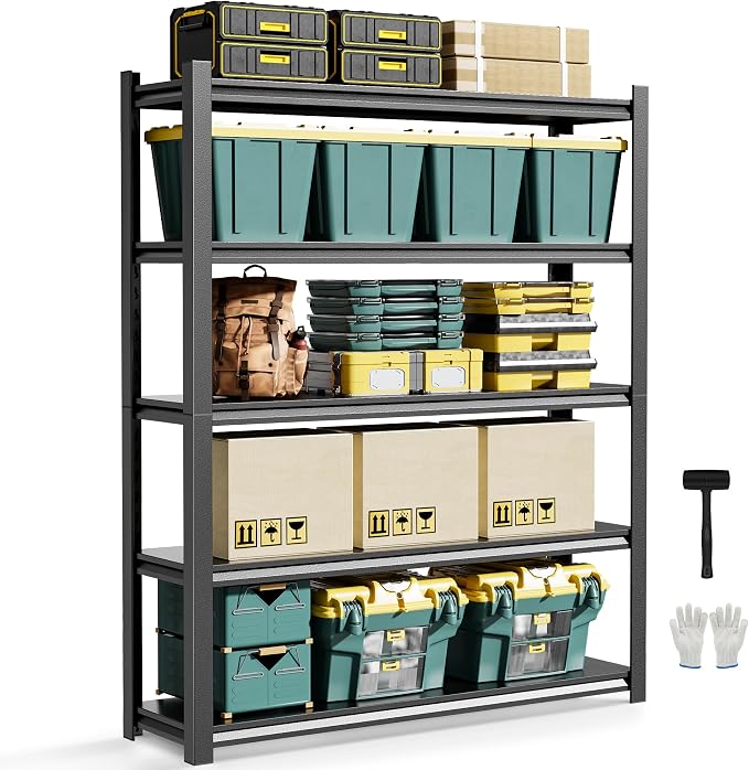 JHYKHG 48" W Storage Shelves, 5-Tier Heavy Duty Garage Shelving, Adjustable by Unknown