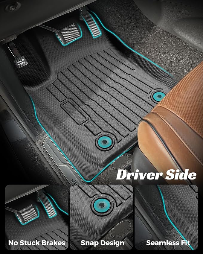 Floor Mats Full Set for Dodge Durango 2011-2015 7 Seats, All Weather Floor Mats - Image 5