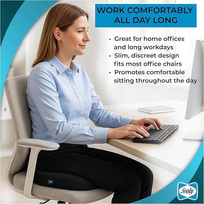 Sealy Memory Foam Car Seat Cushion – Gel Seat Cushions - Image 3