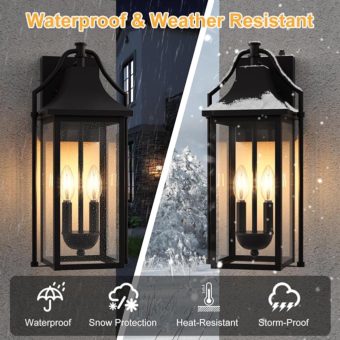  Outdoor Wall Sconce Fixture, Dusk to Dawn Patio Lights Waterproof - Image 6