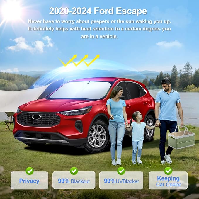 8pcs Car Window Shades for 2013-2019 Ford Escape Accessories, Windshield Side - Image 3