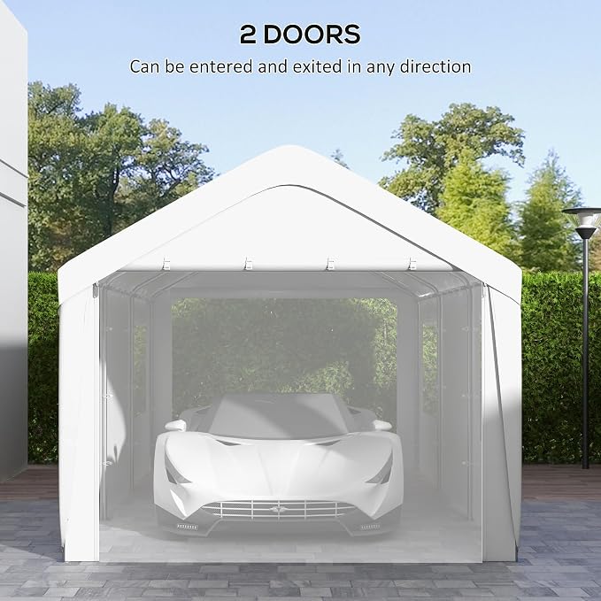 Outsunny Carport 10' x 20' Portable Garage, Heavy Duty Car Port Canopy - Image 5