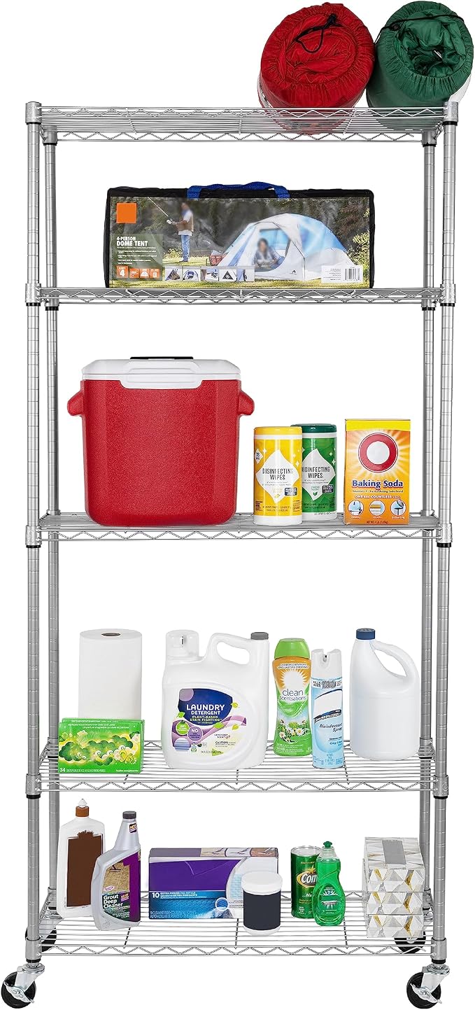 Seville Classics UltraDurable Heavy Duty NSF Solid Steel Wire Rack Storage Unit - Image 9