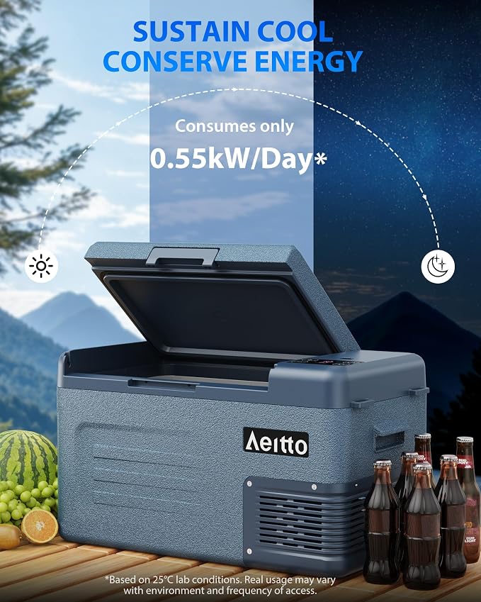 Aeitto 12 Volt Car Refrigerator 25Quart Car Fridge Freezer Electric Cooler - Image 7