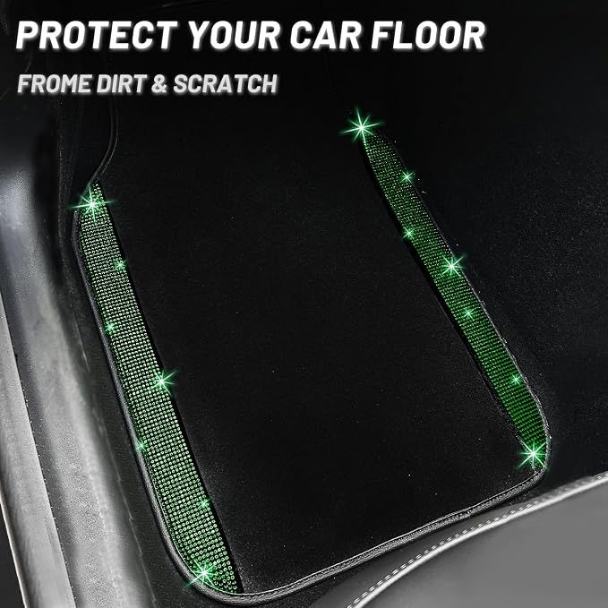 NBTEPEM Bling Car Floor Mats Full Set, Universal Fit Most Cars - Image 8