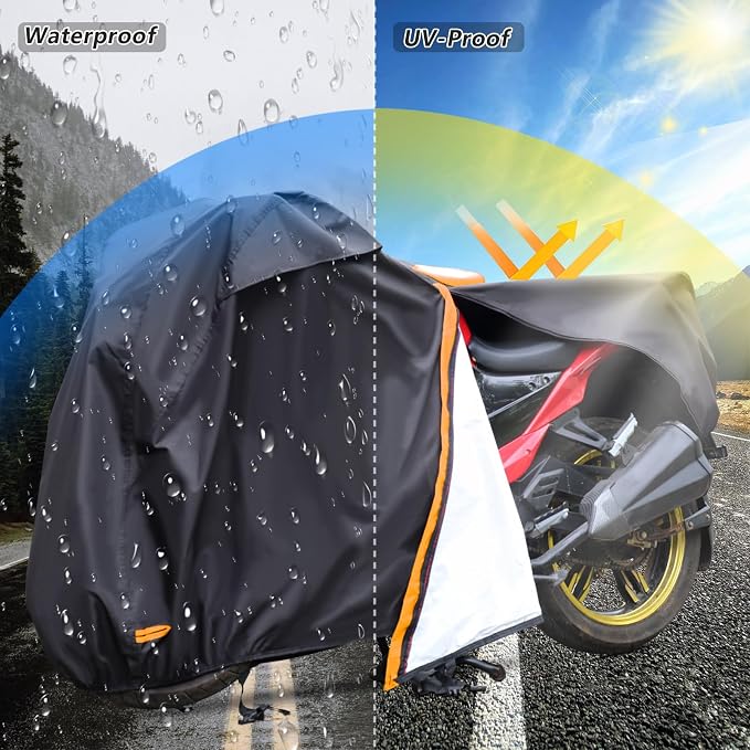 Motorcycle Cover, Waterproof Zipper Outdoor Cover - Image 7