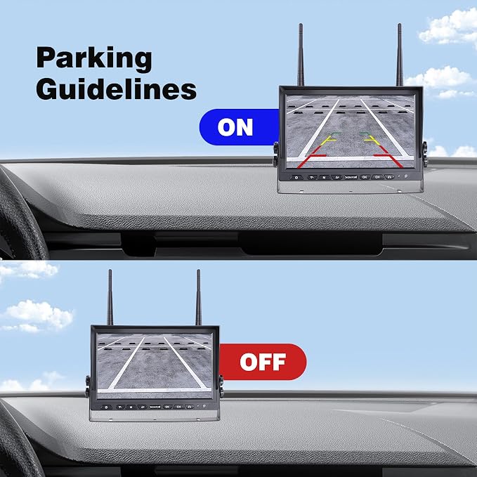 10.1" Wireless RV Backup Camera System, 2 Rear Cameras & 2 Side Cameras - Image 6