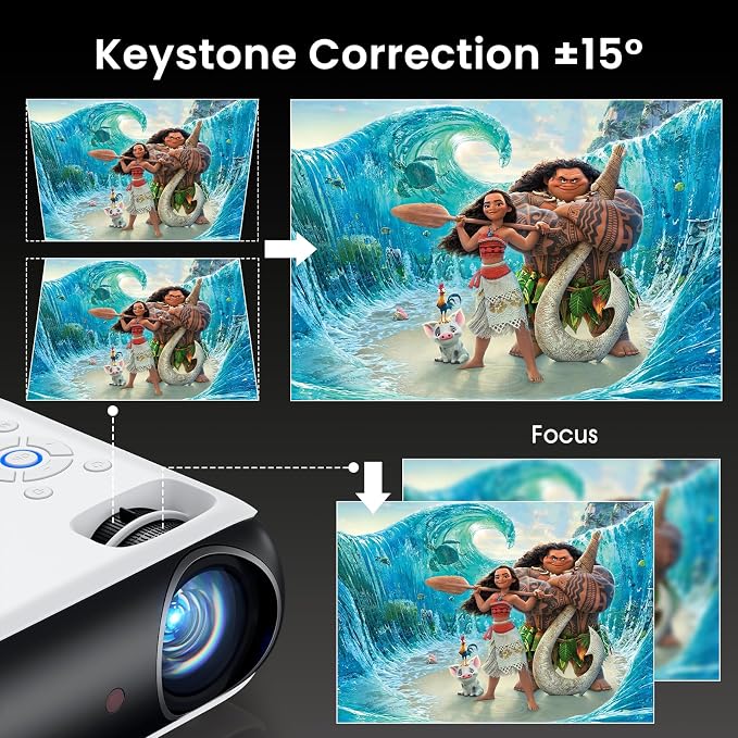 HAPPRUN Native 1080P Bluetooth Projector, Full HD Portable Outdoor Movie - Image 8