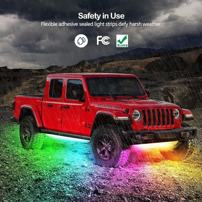 Underglow Car Lights, 252 LEDs RGBIC 4 pcs Dream Color Dancing Chasing Strip - Image 7