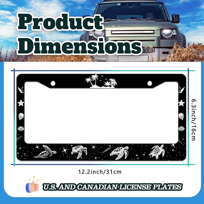 Turtle License Plate Frame Beach Shell Animal License Plate Holder - Image 3