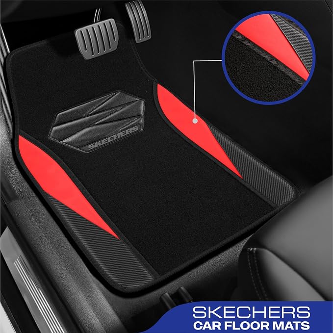 Skechers Car Floor Mats, Waterproof Universal Fit Car Mats, Faux Leather Car - Image 2