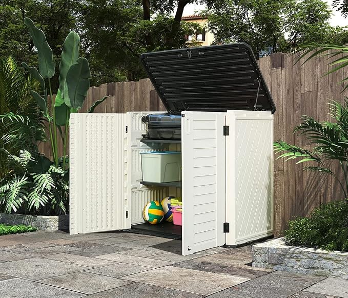 HOMSPARK Storage Shed Weather Resistance, 26 Cu.ft Capacity Horizontal Storage - Image 3