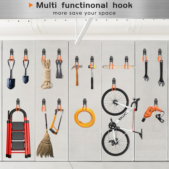 Upgraded Garage Hooks, 6 Pack Heavy Duty Wall Mount Steel Utility Hooks - Image 7