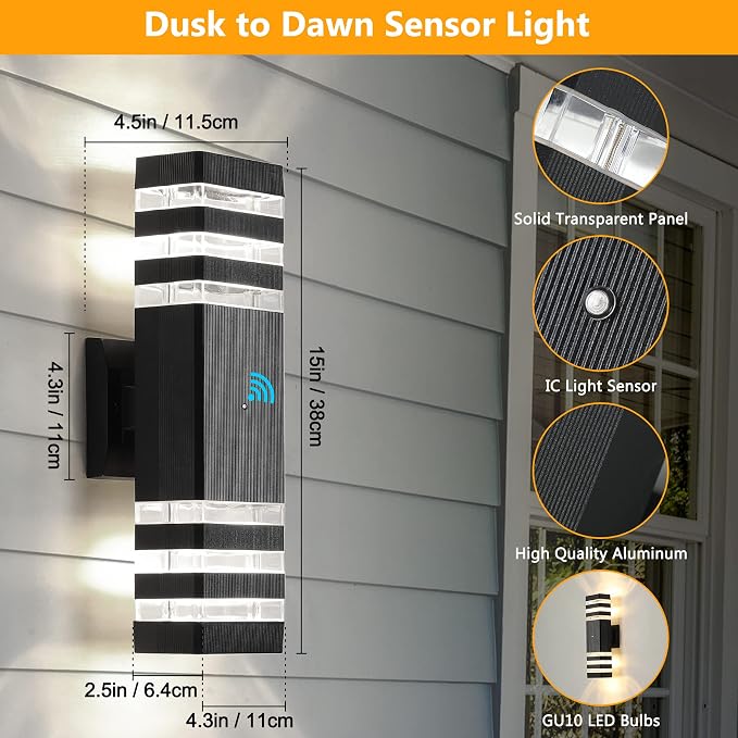 tewei 4 Pack Dusk to Dawn Outdoor Light Fixture - Image 5