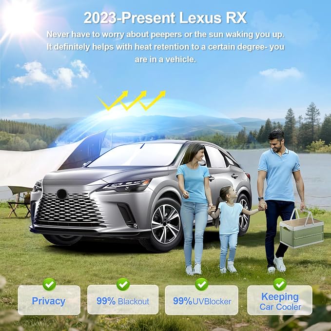 8pcs Car Window Shades for Lexus RX2023-Present Accessories, Windshield Side - Image 2