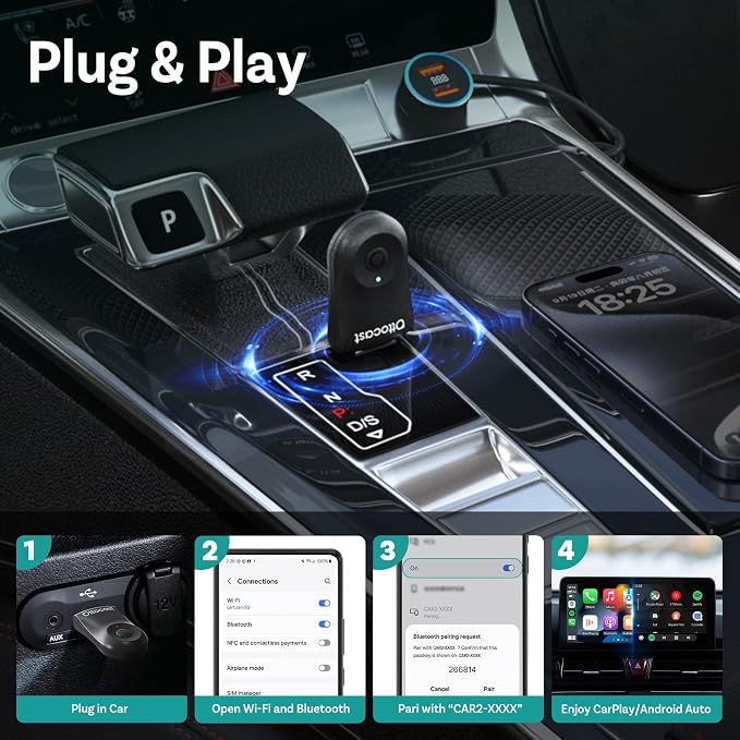 OTTOCAST Mini Dongle Wireless CarPlay Adapter - Image 5