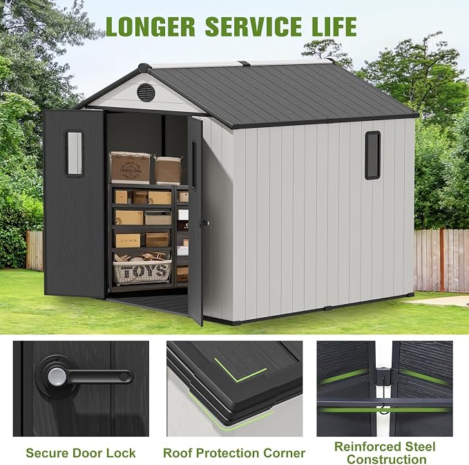 COOS BAY Resin Outdoor Storage Shed - Image 2
