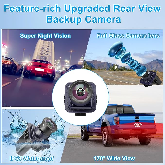 F150 Backup Camera Rear View Parking Assist Camera 170° HD Night Vision - Image 5