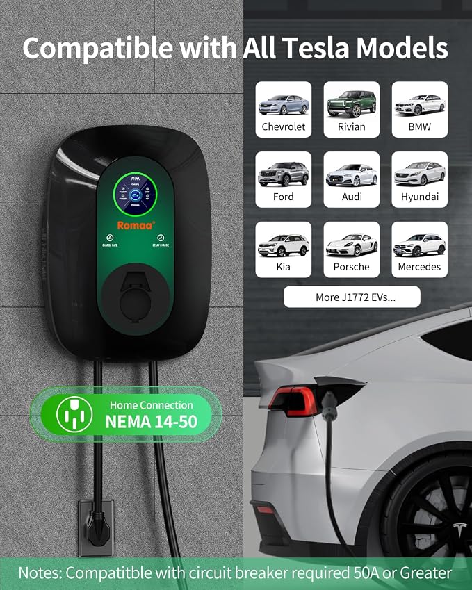 Level 2 EV Charger 40Amp, 240V Electric Vehicle Charging Stations, NEMA 14-50 - Image 3