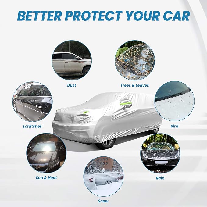 SUV Waterproof Car Covers for Automobiles All Weather Season UV Protection - Image 4